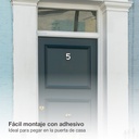 Número puerta 5 acero inoxidable con adhesivo