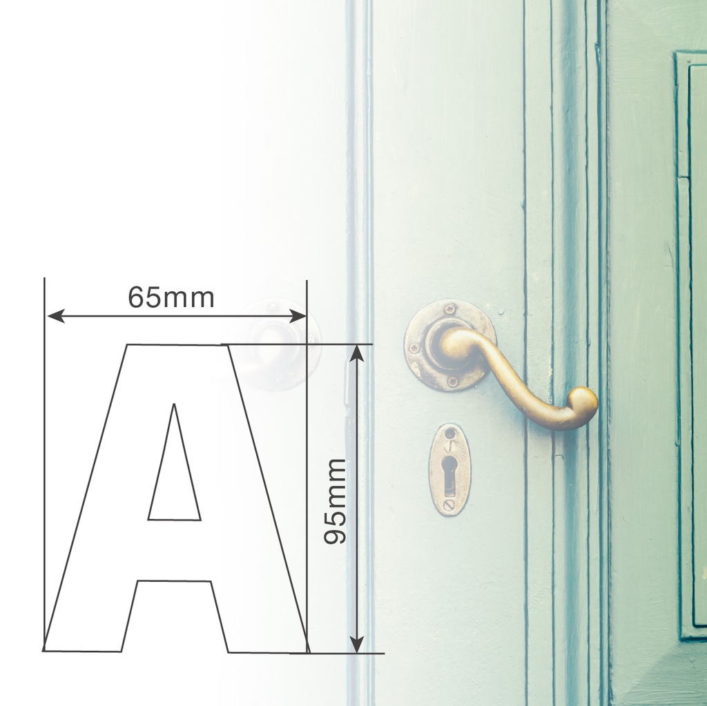 Letra puerta A acero inoxidable con adhesivo