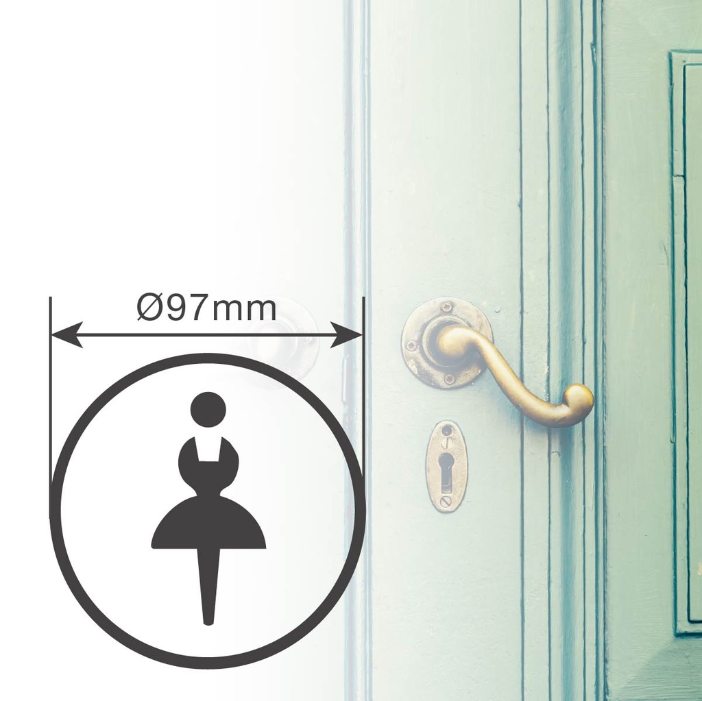 Símbolo baño adhesivo mujer Ø97mm