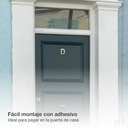 Letra puerta D acero inoxidable con adhesivo