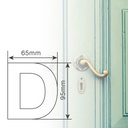 Letra puerta D acero inoxidable con adhesivo