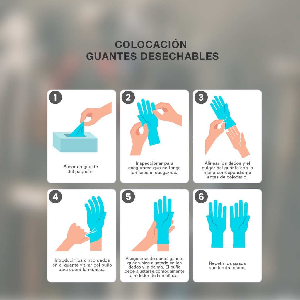 Caja 100 guantes desechables de nitrilo Azul - Talla M