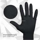 Caja 50 guantes desechables de nitrilo diamantado/grip Negro - Talla M