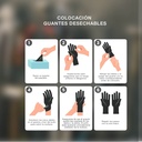 Caja 50 guantes desechables de nitrilo diamantado/grip Negro - Talla L