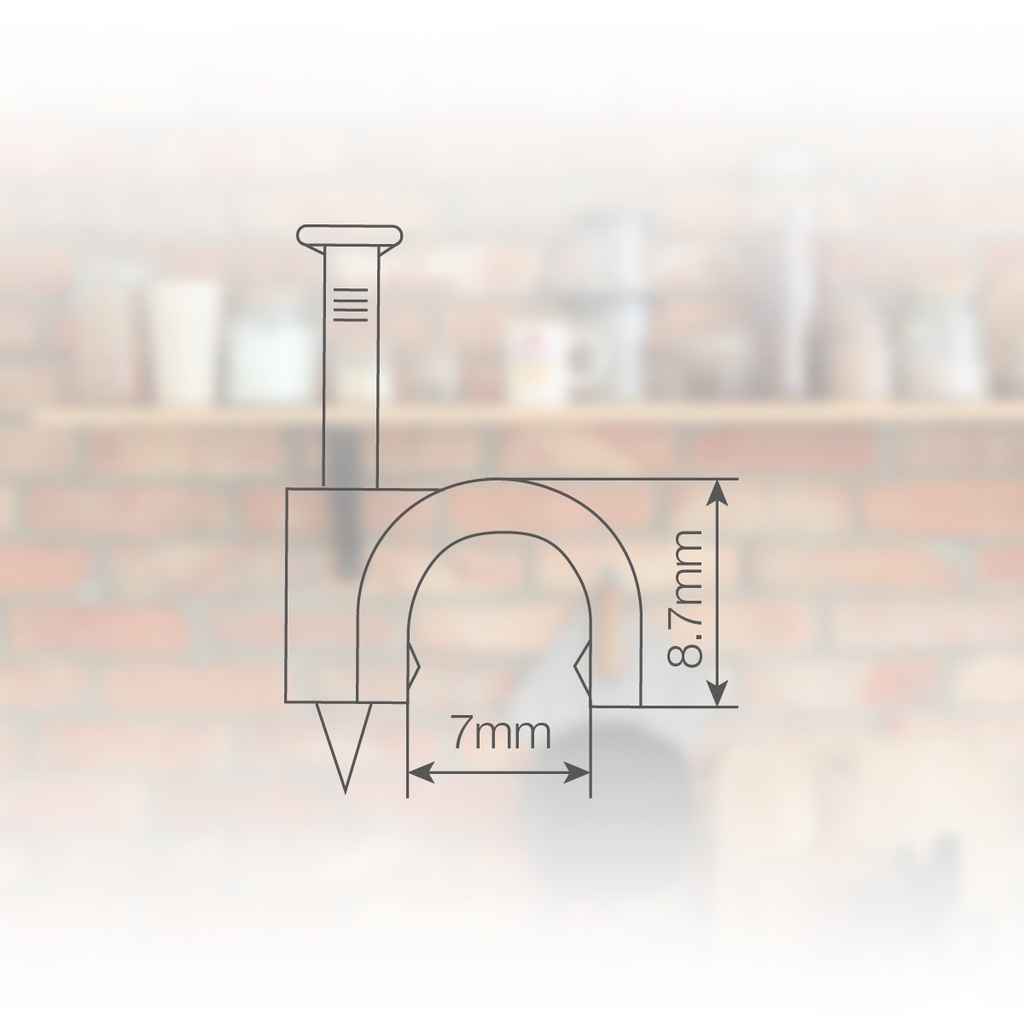 Bolsa de 100 grapillones para cable manguera redondo 7mm