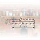 Bolsa de 100 tacos de expansión Nylon Gris 6mm