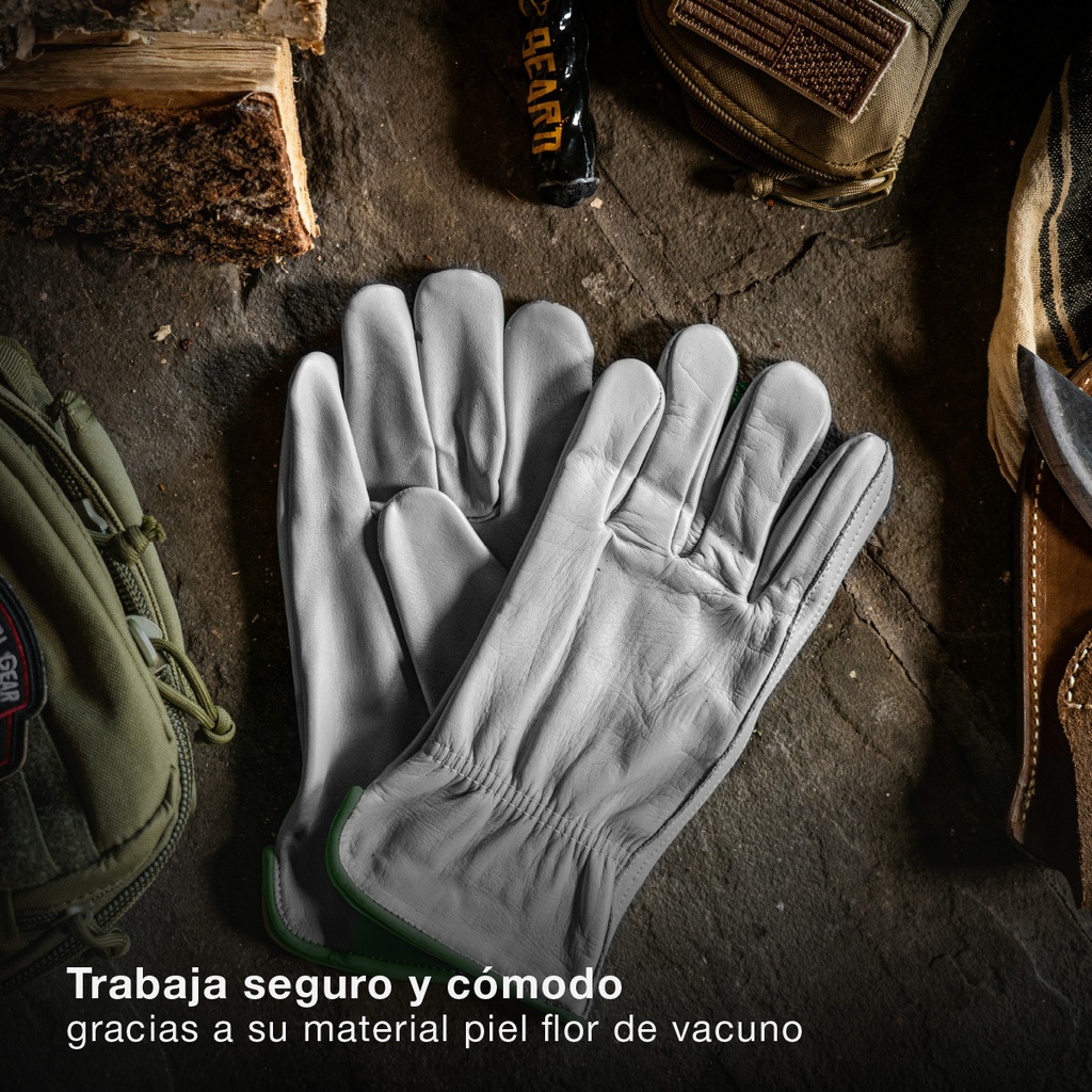 Guante trabajo piel flor vacuno - Talla 9
