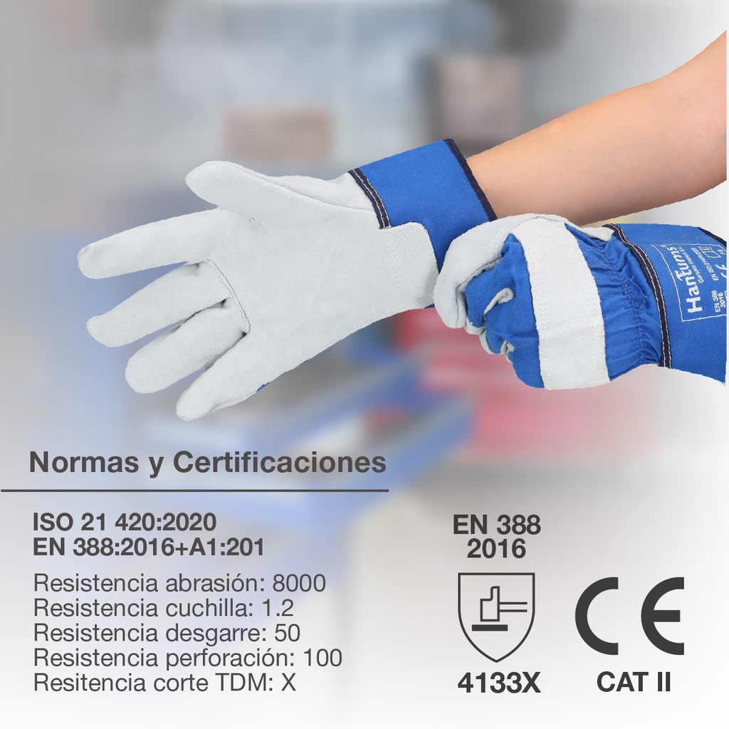 Guante trabajo piel de serraje - Talla 11