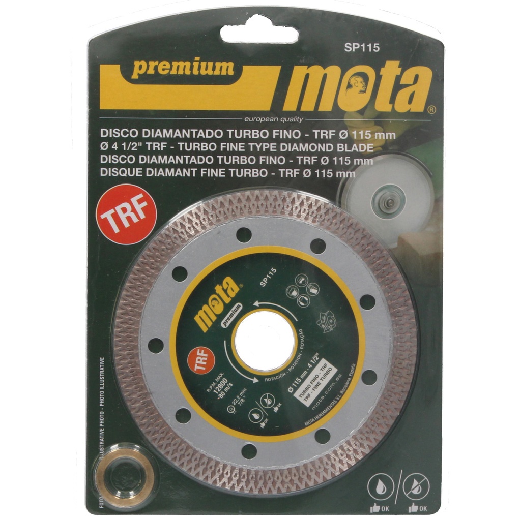 Disco de diamante corte en seco y húmedo 115mm