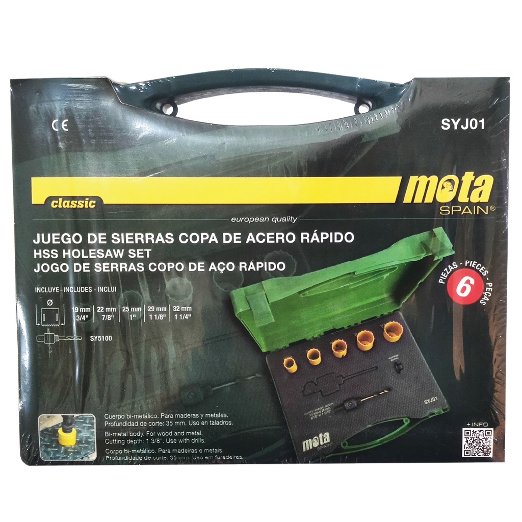 Set 5 sierras de corona 19, 22, 25, 29 y 32mm