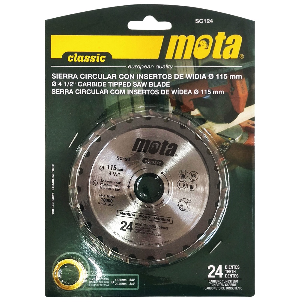 Sierra circular widia 115mm 24 dientes