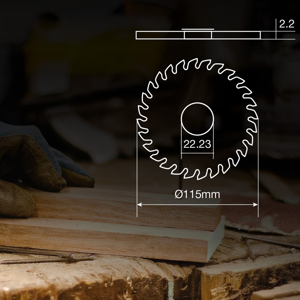 Sierra circular widia 115mm 40 dientes