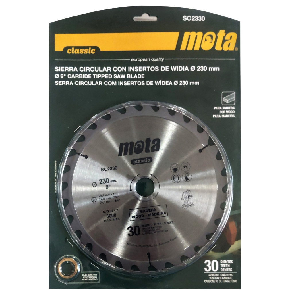 Sierra circular widia 230mm 30 dientes