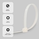 Bolsa 100u bridas 100% nylon 160x2.5mm Natural