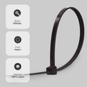 Bolsa 100u bridas 100% nylon 500x7.6mm Negro