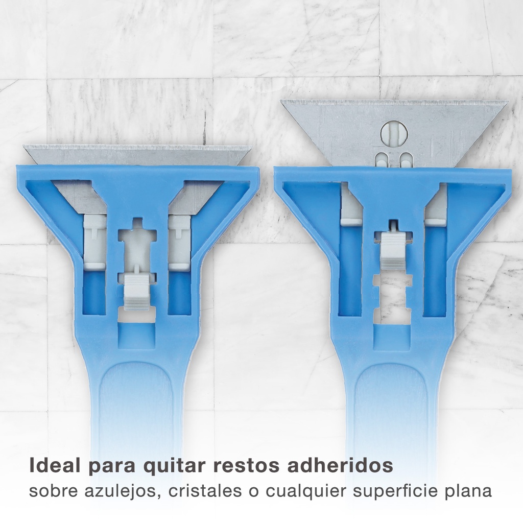 Rasqueta de plastico con cuchilla acero + 2 recambios