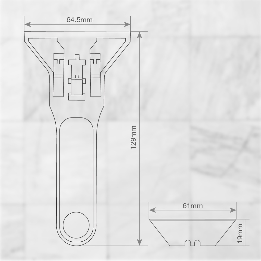 Rasqueta de plastico con cuchilla acero + 2 recambios