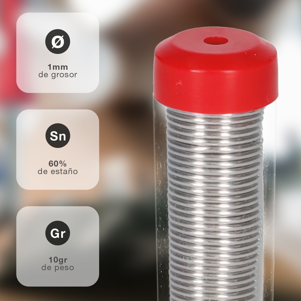 Pack 10 Tubos de estaño al 60% 10gr 1mm
