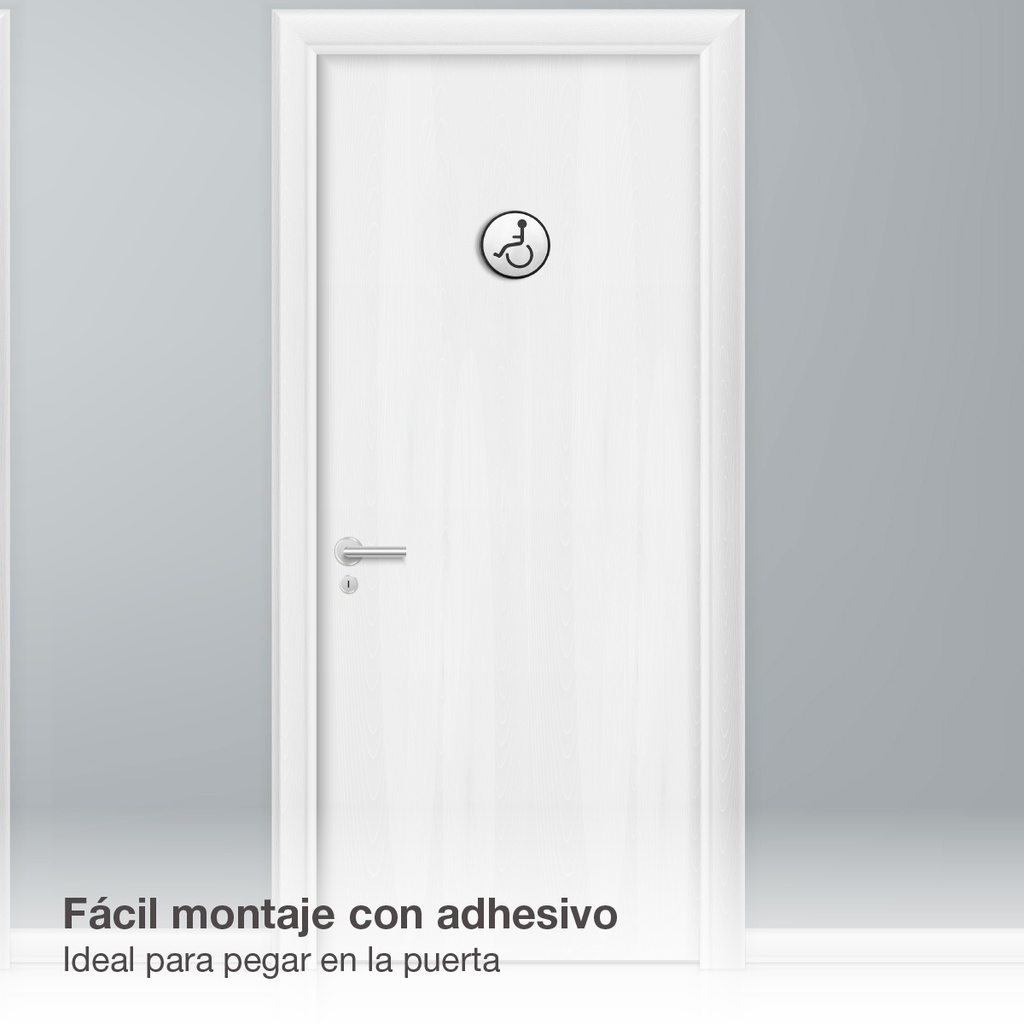 Símbolo baño adhesivo minusválido Ø97mm
