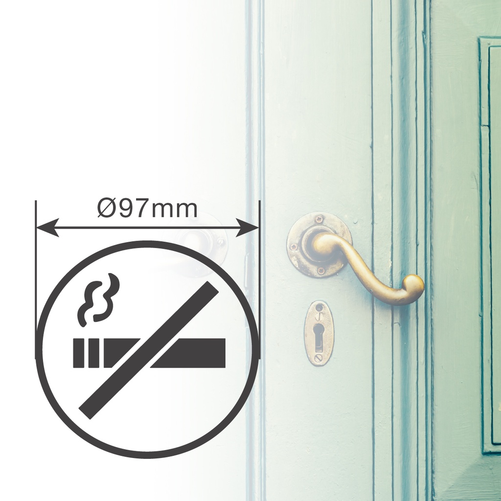 Símbolo baño adhesivo No fumar Ø97mm