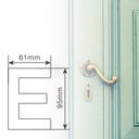 Letra puerta E acero inoxidable con adhesivo