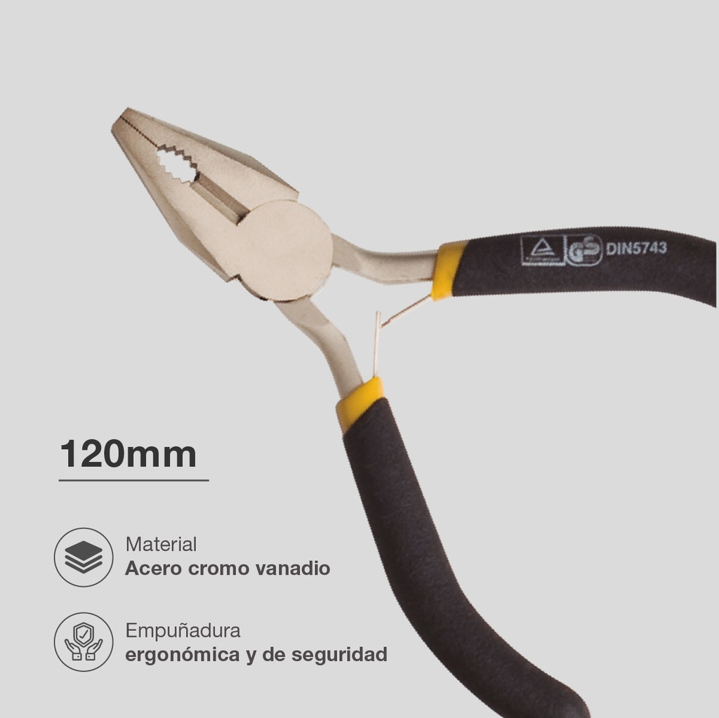 Mini-Alicate Universal, Cromo Vanadio 120mm