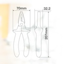 Alicate universal con mango aislante 200mm