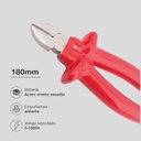 Alicate de corte diagonal con mango aislante 180mm