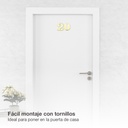 Número puerta 0 acero inoxidable con tornillo