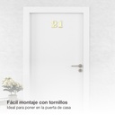 Número puerta 1 acero inoxidable con tornillo