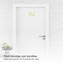 Número puerta 2 acero inoxidable con tornillo