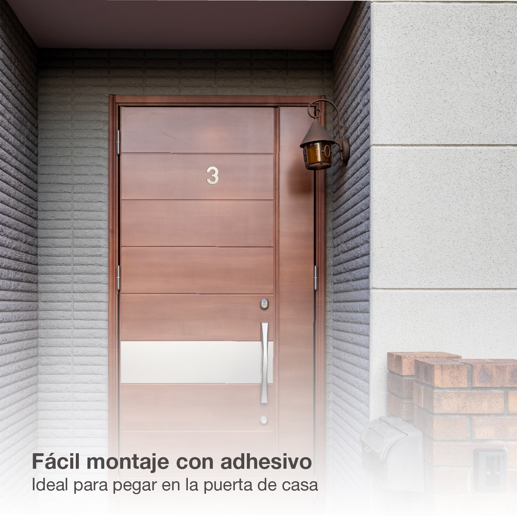 Número puerta 3 acero inoxidable con adhesivo