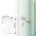 Número puerta 3 acero inoxidable con adhesivo