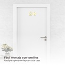 Número puerta 6 acero inoxidable con tornillo