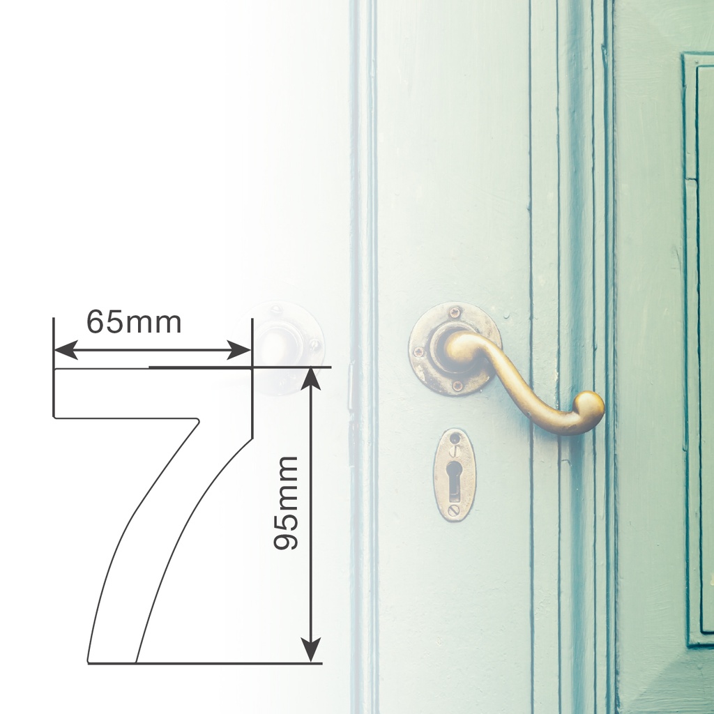 Número puerta 7 acero inoxidable con adhesivo