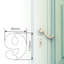 Número puerta 9 acero inoxidable con tornillo