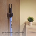 Sujetaescobas acero con rodillos goma - Cromado mate