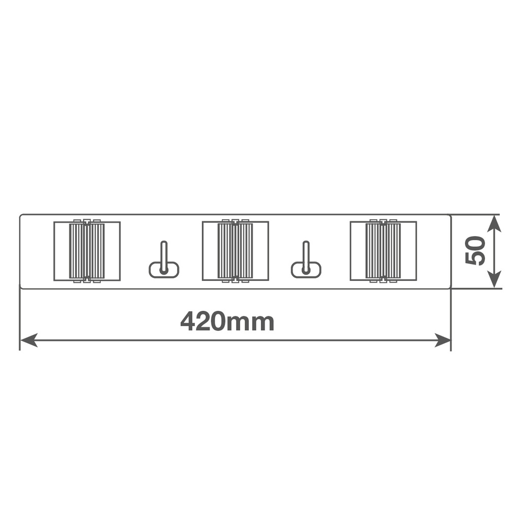 Sujetaescobas triple acero con rodillos goma - Bl.