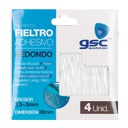 Set 4 fieltros adhesivos redondos Ø38mm - Blanco
