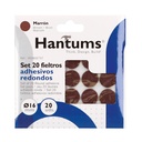 Set 20 fieltros adhesivos redondos Ø16mm - Marron