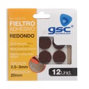 Set 12 fieltros adhesivos redondos Ø20mm - Marron