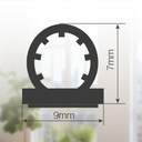 Burlete de silicona adhesivo 9mm 6M Transparente