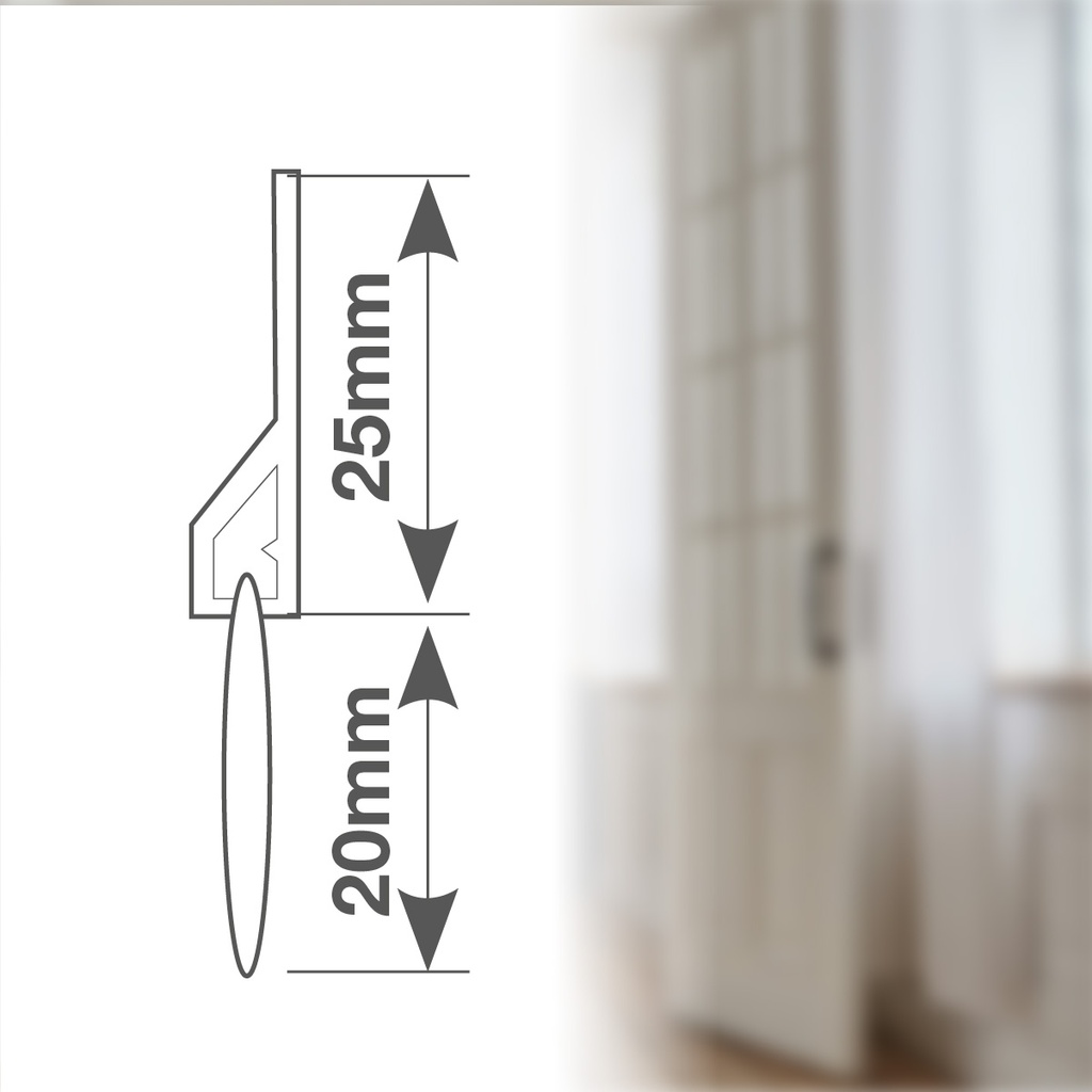 Burlete adhesivo con goma  1M - Blanco