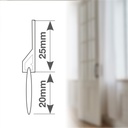 Burlete PVC con goma adhesivo 1M Plata