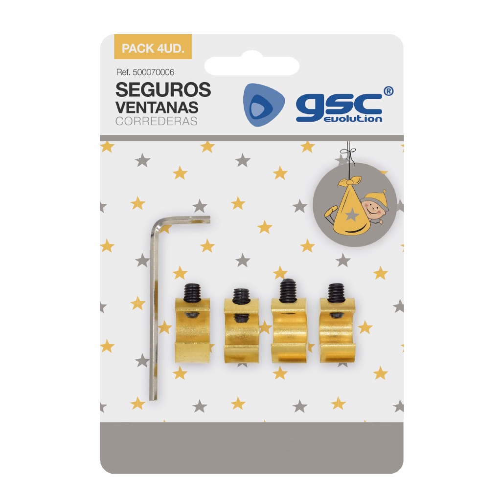 Pack 4 Seguros para ventanas correderas