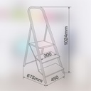 Taburete acero 3 peldaños Máx. 150KG