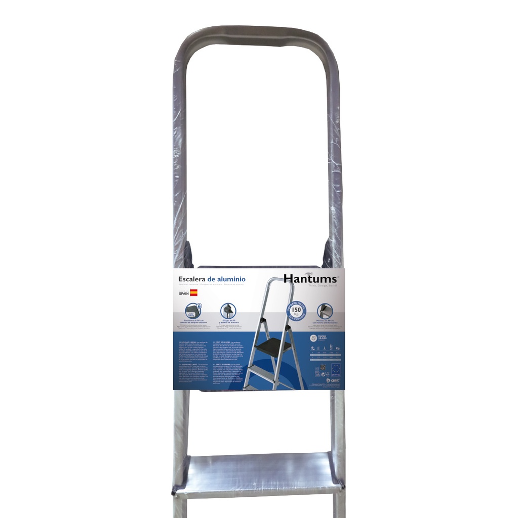 Escalera aluminio 3 peldaños Max. 150kg