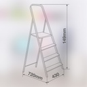 Escalera aluminio 4 peldaños Max. 150kg
