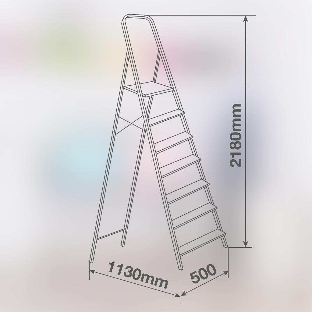 Escalera aluminio 7 peldaños Max. 150kg