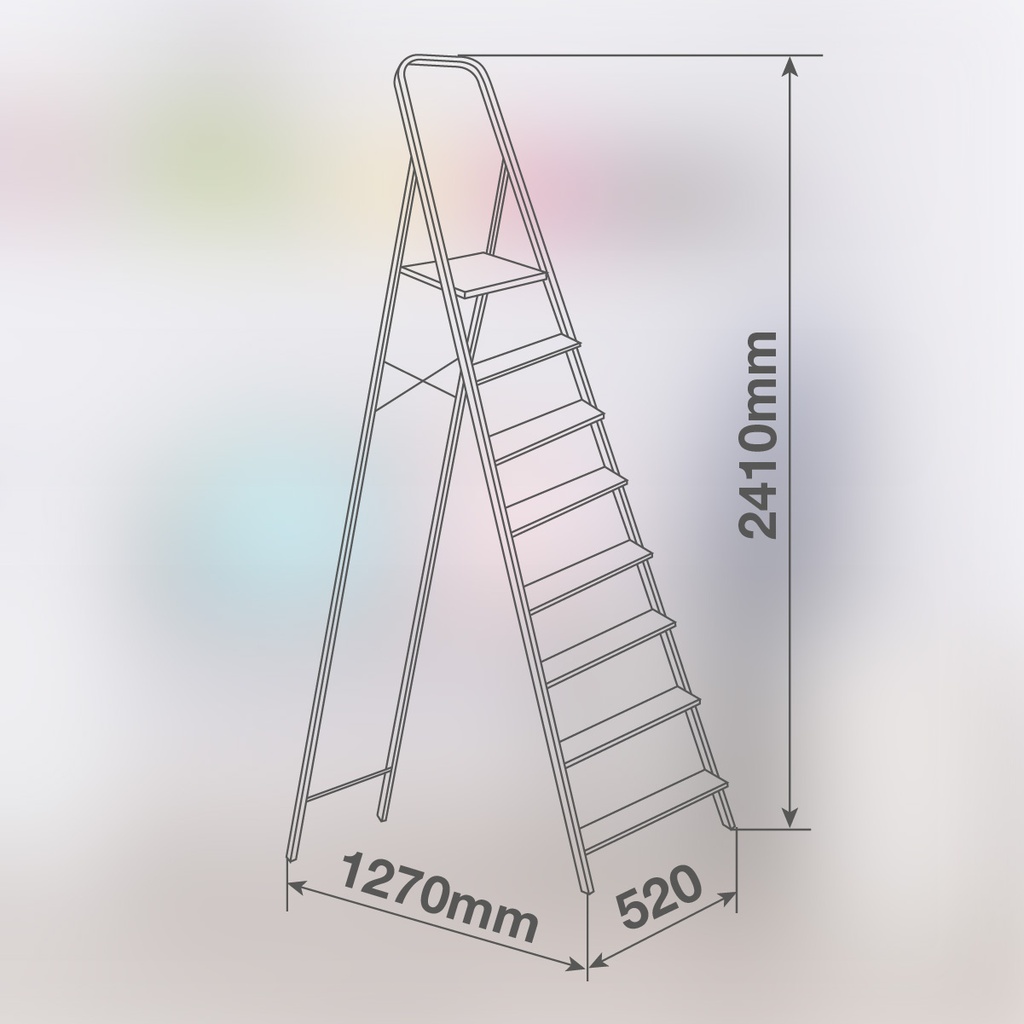 Escalera aluminio 8 peldaños Max. 150kg